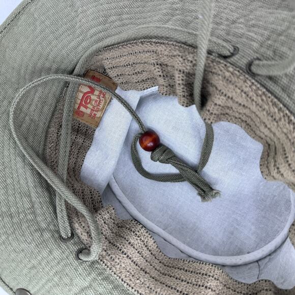 Teva Fishing Hunting Bucket Hat with Chin Strap Embroidered Logo Green One Size - Picture 10 of 11